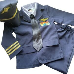 I Want to be... Airplane Pilot Airline Flight Kids Halloween Child Costume sz 4